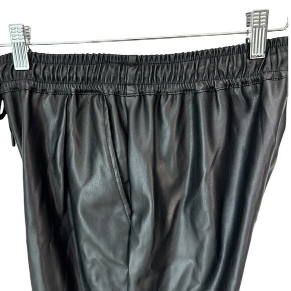Vegan Leather Jogger Pants by VIBRANT M.I.U Size Medium Black - Picture 5 of 9